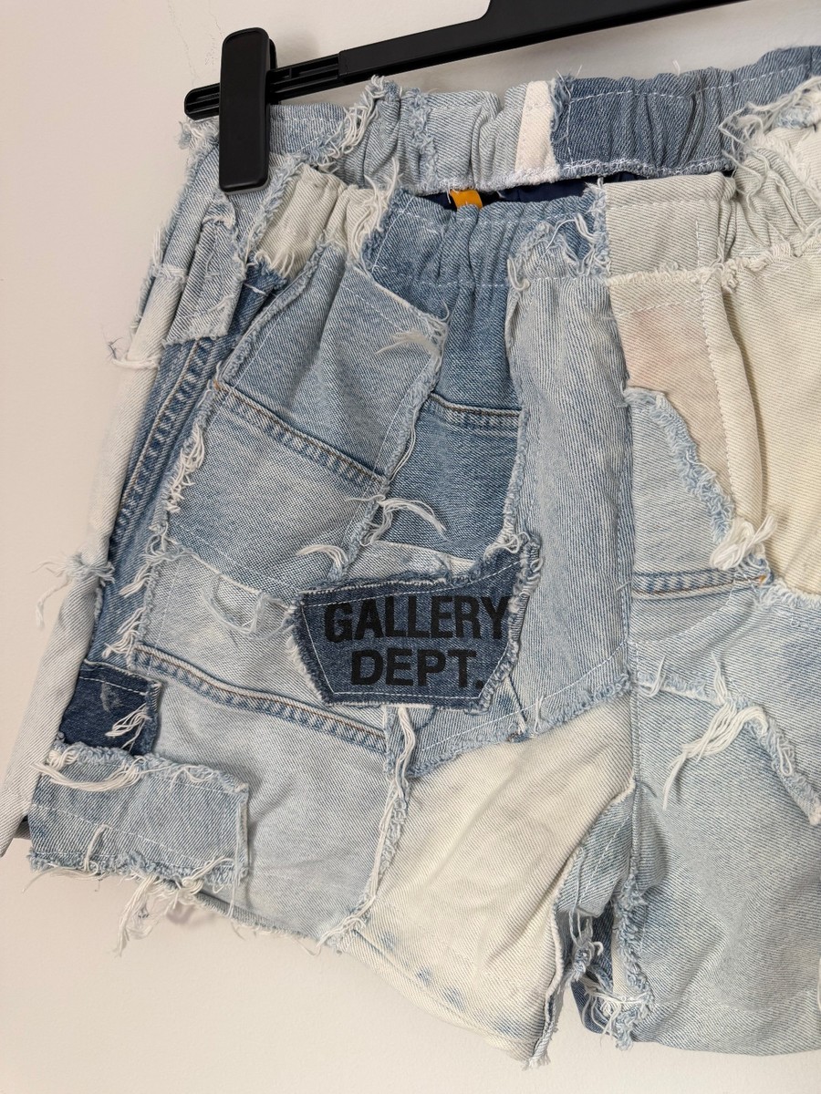 Gallery Dept. Patchwork Denim Zuma Shorts - Size Large - Blue