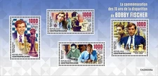 CHESS Grandmaster BOBBY FISCHER Sport 4v-Stamp Sheet #188 (2023 Central Africa)