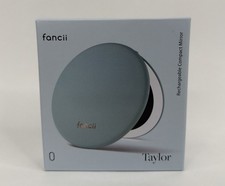 Fancii Taylor Rechargeable Compact Makeup Mirror W/LED Lights, 10x /1x Soft Sky