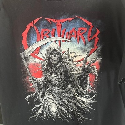 Obituary tour rock short sleeve classic black color shirt Men Women S-5XL