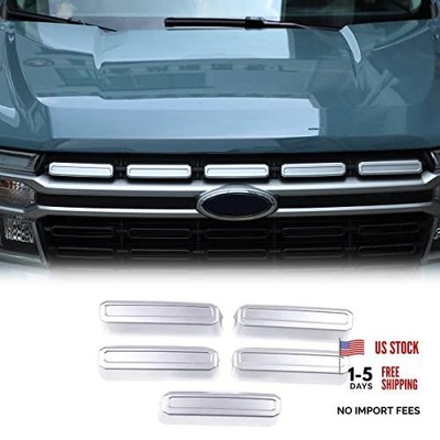 Car Front Bumper Grille Covers Compatible with Ford Maverick 2022 5Pcs-Silver