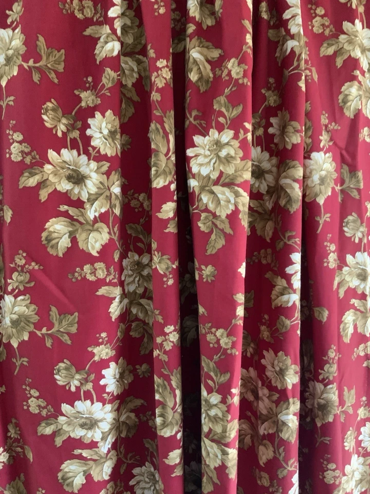 "CORTINAS PERSONALIZADAS RALPH LAUREN~FLORALES ELIZABETH~ROSAS ROJAS Y DORADAS~4 JUEGOS DISPONIBLES~83""L Foto 2 de 4