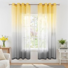 Sheer Living Room Curtains 72 Inches Long,Decorative Patterned Curtains for D...