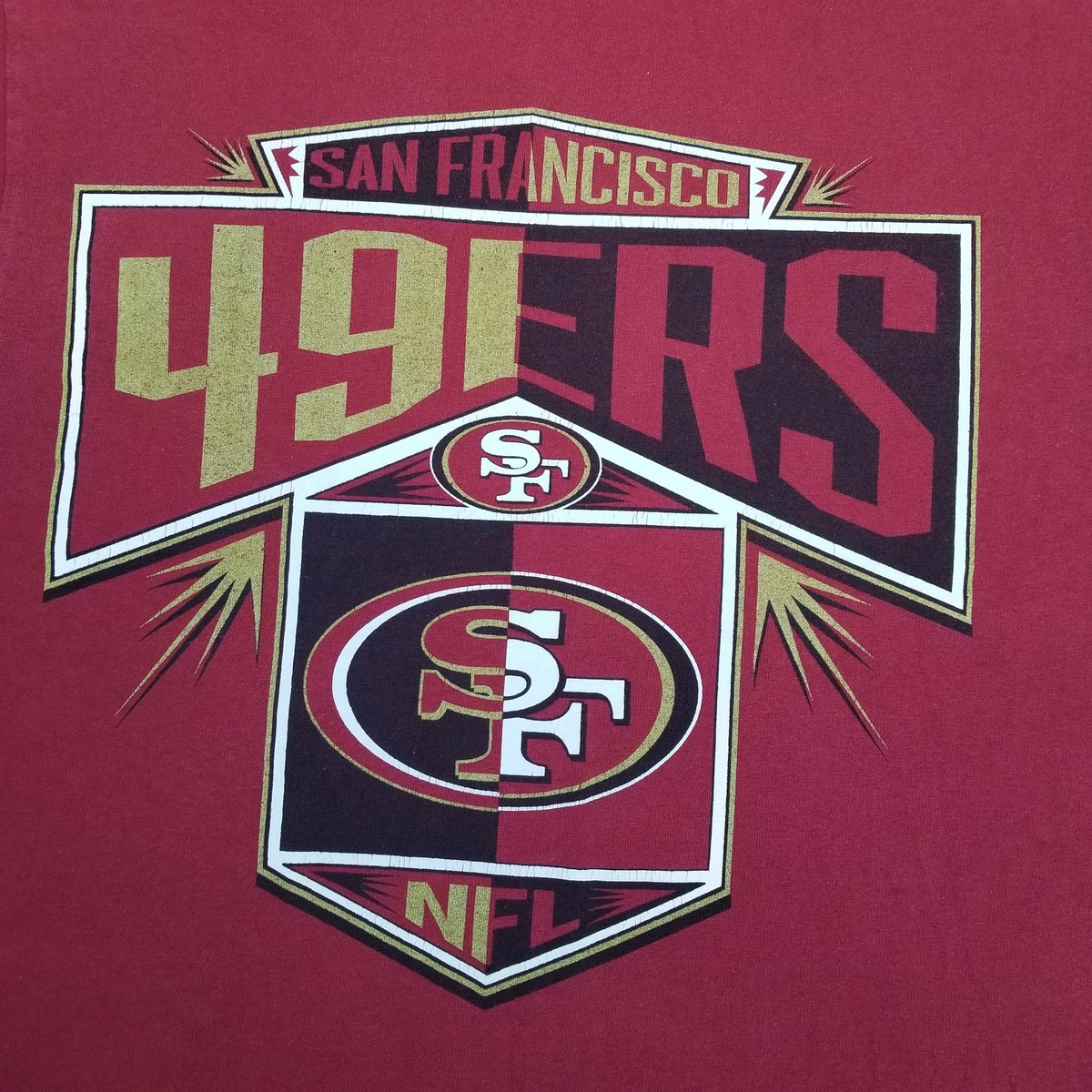 VTG Logo 7 Men's Red San Francisco 49ers NFL Shield Graphic Shirt Size Large View 5