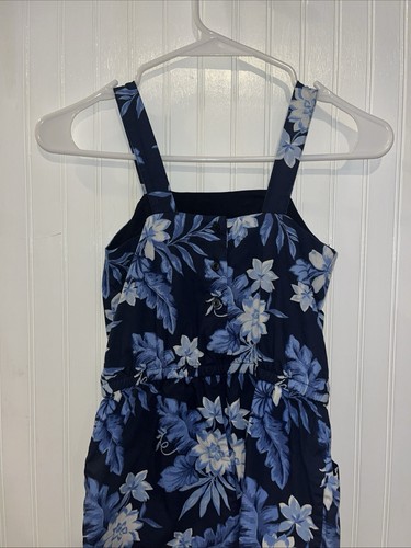 Janie And Jack Shorts Romper Navy Blue Floral Sleeveless EUC Size 8 - Picture 13 of 15