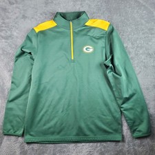 NFL Team Apparel Pullover Men's L 1/4 Zip Top Green Bay Packers Football