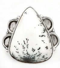 Natural Winter Dendrite Opal 925 Solid Sterling Silver Ring Sz 7