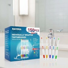 Travel-Ready 150 PCS Disposable Toothbrushes with Ergonomic Handle for All Ages