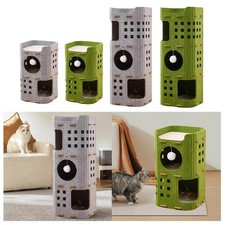 Cat Bed Cave Covered Tunnel Condo Hut Scratch Resistant Nest Hideaway Household