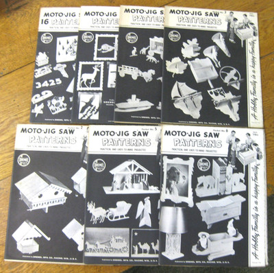 Moto-Jig Saw Patterns 1-6, 8 Patterns PB excellent shape  DREMEL  1956