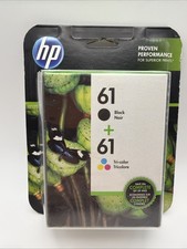 Genuine HP 61 Black Tri-Color Ink Cartridges OEM Authentic 2 Pack EXP 4/2018