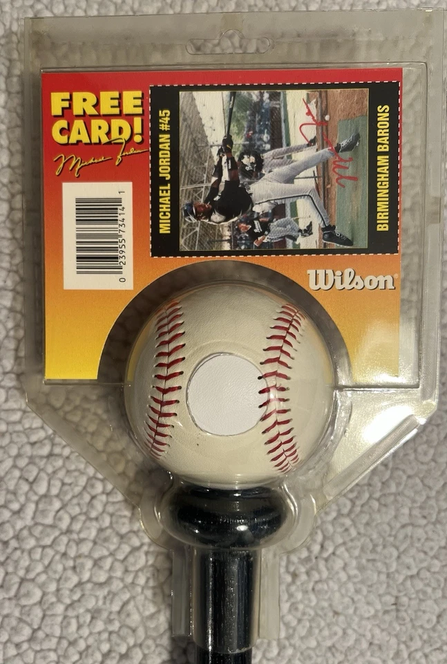 Rare, Vintage Wilson MICHAEL JORDAN Ball & Bat Set with Cut Out Card UNOPENED - Image 4 of 4