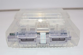 Super Nintendo SNES Console-Custom Clear Shell Bundle With Super Mario World
