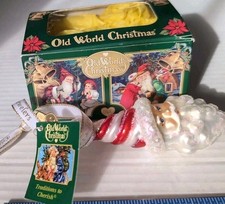 Old World Christmas - Peppermint Twist Santa Ornament - With Box