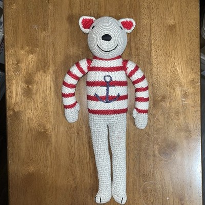 ORGANIC COTTON HANDMADE CROCHET CUTE BEAR - RED