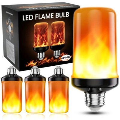 4Pack LED Flame Effect Bulb E26 5W 120V, Dimmable Fire Light, 1400K-1600K