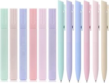 Aesthetic Highlighters and Gel Pens, 12pcs Morandi Bible Highlighter