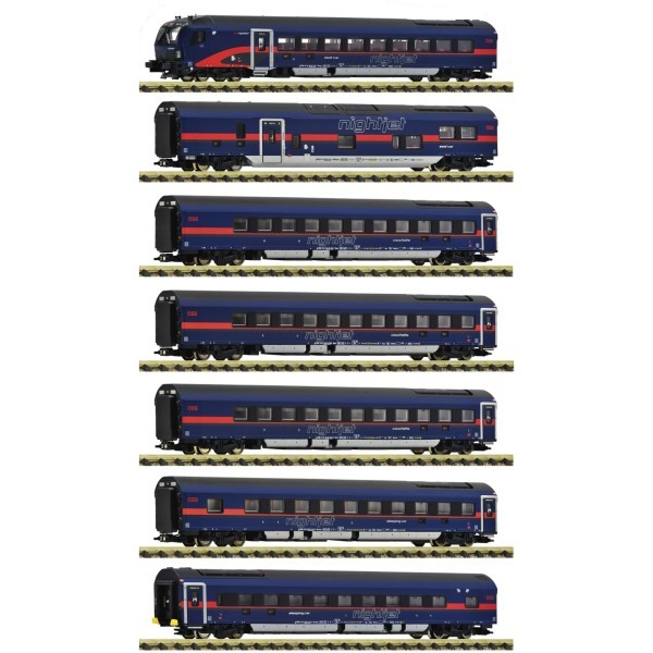Fleischmann 6260065 N 7Er Set Personenwagen Mit Steuerwagen Nightjet ÖBb Vi Neu-image