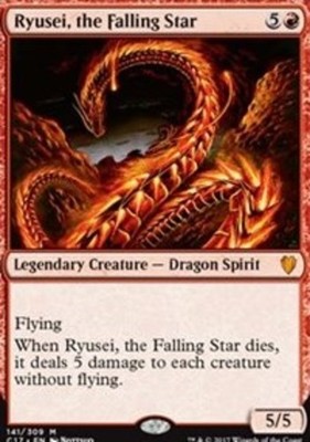 4x MTG Ryusei, the Falling Star, Light Play, English Commander 2017