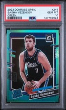 SASHA VEZENKOV 2023 PANINI OPTIC GREEN PRIZM ROOKIE RC CARD #/5 PSA GEM MINT 10!. rookie card picture