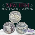 3pc  .999 Silver $7 Seven Dollar Casino Gaming Token Harrah's