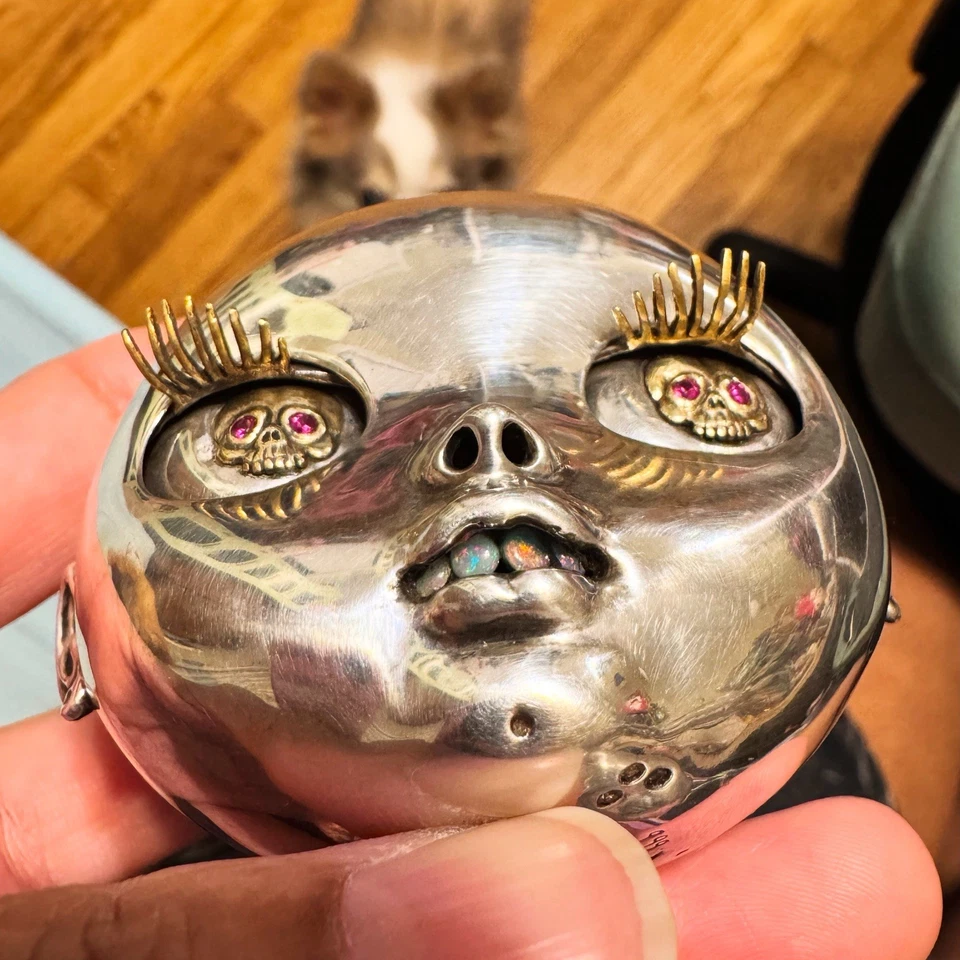 Ooak .999 Серебряный 10k золото шарнирная кукла BJD Blythe опал заколдованный фарфор - Изображение 4 из 4