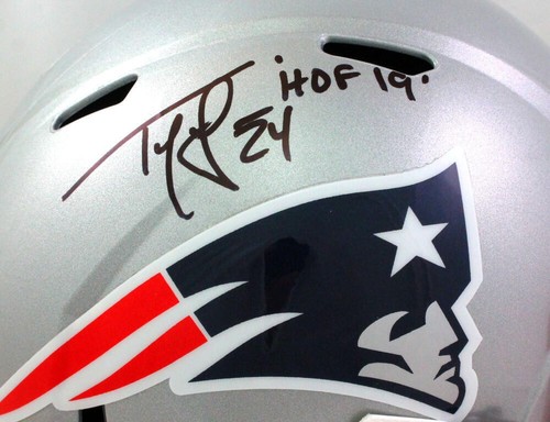 Ty Law Autographed New England Patriots F/S Speed Helmet w/ HOF- Beckett W*Black - Picture 2 of 5