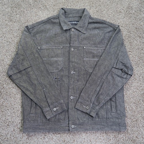 Vintage Pelle Pelle Jacket Mens Medium Denim Button Up Marc Buchanan 90s Y2K