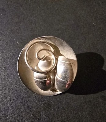 Vintage Joseph Masaniello Sterling Silver Modernist Pin / Brooch   Signed   12g