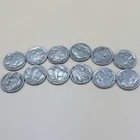 Lot Of 12 Buffalo Indian Head Nickels Year 1937 Good Condition Collectible