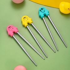 1PC Kids Cartoon Training Chopsticks &ndash; Removable Reusable Sticks UK Colours