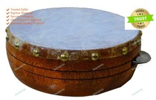 Khanjeera Professional Hand Drum Percussion Dhapli Goat Skin Cover Wooden Khamak