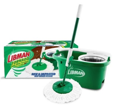 Libman All-in-One Tornado Spin Mop Floor Cleaning Kit, Advanced Microfiber Head