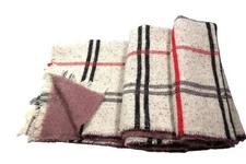 Oversized Blanket Large Scarf Shawl Wrap Oversize Wool Throw 78X23 Reversible