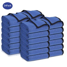 24 Pack Moving Blankets 72"x80" Heavy Duty Ultra Thick 65LB Packing Blanket Blue