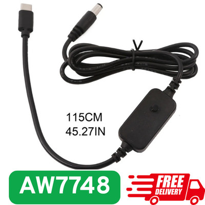 USB C Type C to DC5.5x2.1mm 5V 9V 12V 15V 20V PD Triggers Cable Adjust Voltages