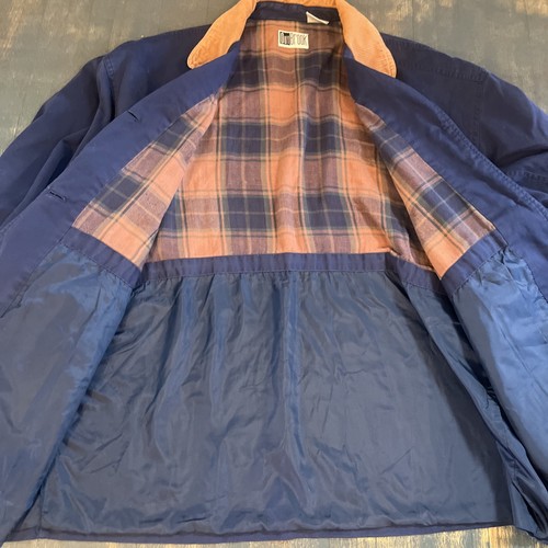 Vintage Damen Medium Outbrook Jacke Navy Karo Futter Cord Kragen Mantel - Bild 8 von 14