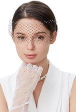 Women'S Fascinator Headband - Vintage Tea Party Fascinator Veil for Bridal Weddi