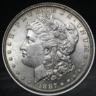 1887 S Morgan Silver Dollar $1 Brilliant Uncirculated 90% Silver