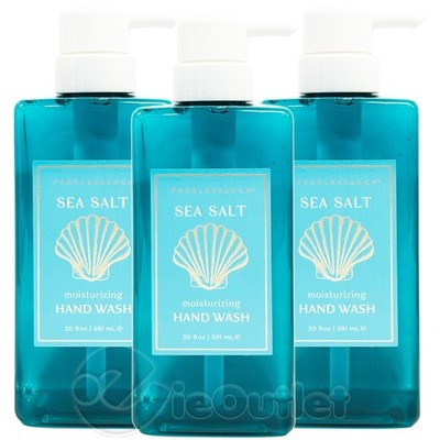 (3-PACK) Pearlessence SEA SALT Moisturizing Hand Wash Liquid Soap w/ Pump 20 oz