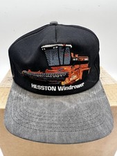 Vintage Black Snapback One Size Hesston Windrower Tractor 