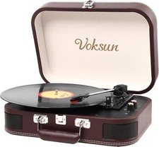 Tourne Disque Vinyle VOKSUN Portable Vintage Valise - Pas D'Alimentation - Testé