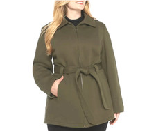 NEW JONES NEW YORK GREEN ZIP COAT JACKET SIZE 1X WOMEN PLUS 155