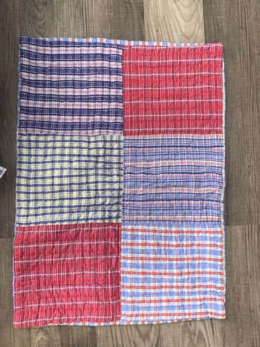 Pottery Barn Kids Patchwork Plaid Multicolor Twin Reversible Quilt & 1 Sham - Picture 4 of 12