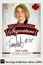 2014 Select AFL Future Force Black Signature Card FFRS20 Tom Lamb-West Coast