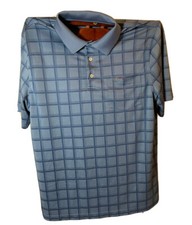 Greg Norman Mens Golf Polo Shirt - Blue Plaid...
