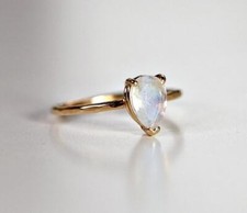 2.10 Ct Moonstone Prong Ring 14k Solid Yellow Gold