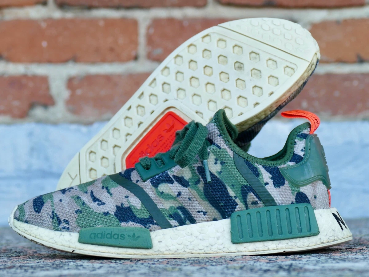 Adidas NMD R1 Camo Sz 8 - printed boost nmd_r1 army olive solar g27914 | eBay