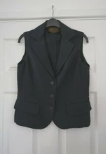 New Loro Piana Waist Coat Women Size 42 Navy Blue 100% Flax Vintage RRP £895