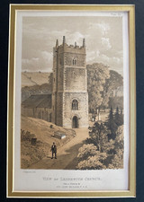 1873 Antique Print, Lesnewth Church, Cornwall after Sir John Maclean